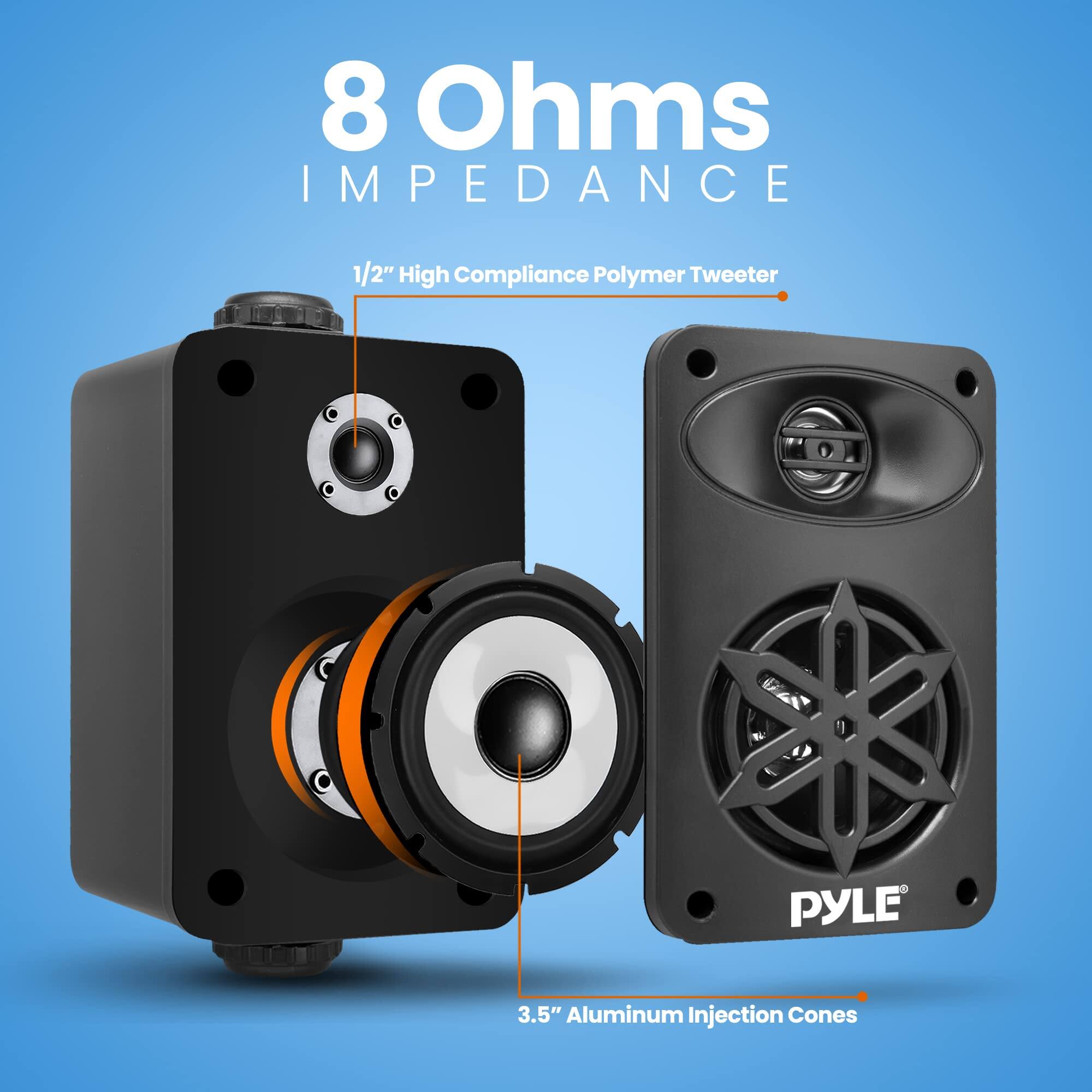 8 Ohms Impedance 1/2" High Compliance Polymer Tweeter - Pyle 3.5" Aluminum Injection Cones