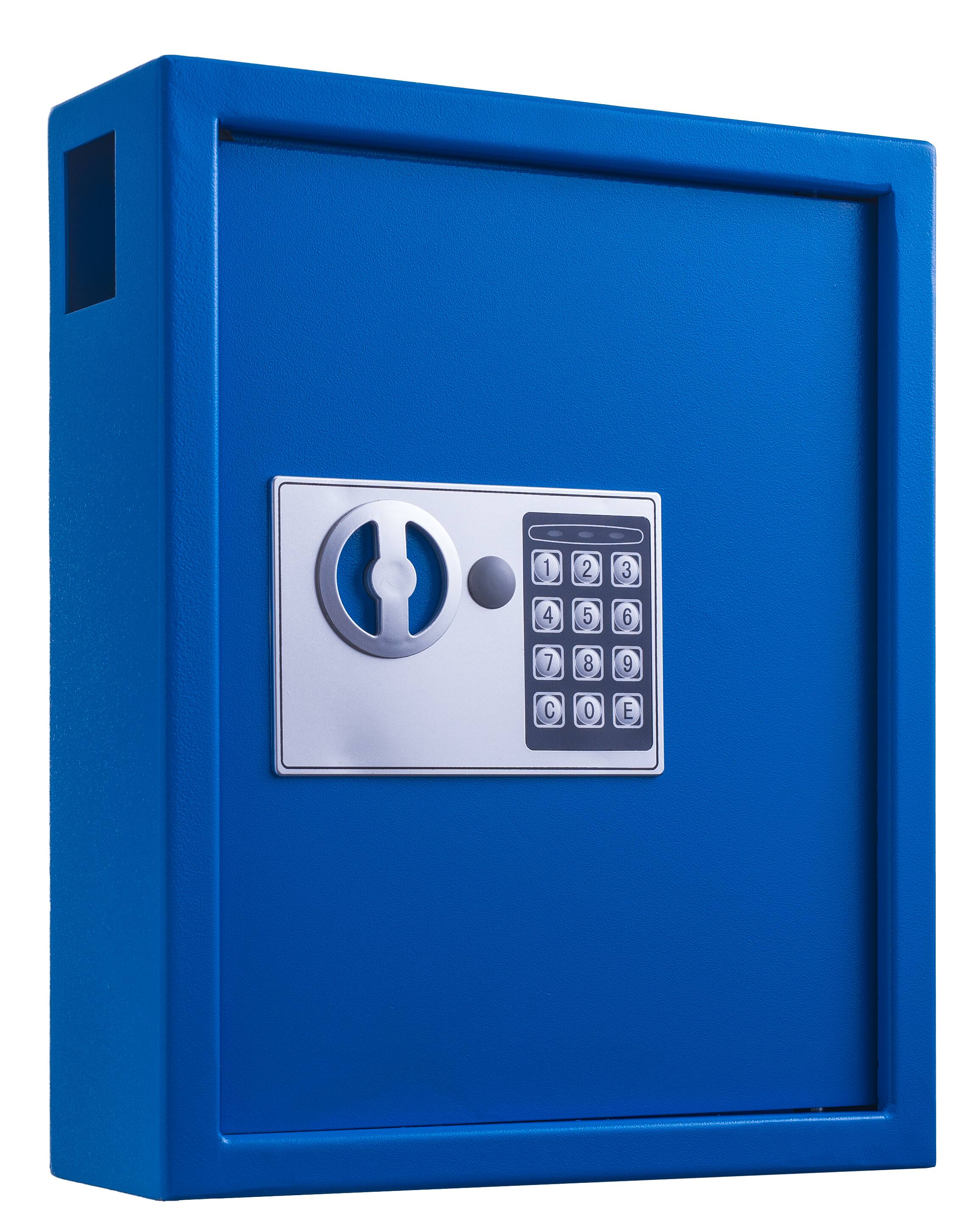 Alt View 4. AdirOffice - Steel Digital Key Cabinet, 40-Key Capacity with Programmable Lock - Blue.