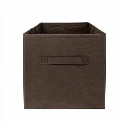 Front. Kitcheniva - Fabric Storage Cube Bins Organizer Basket Containers Bins Fabric Handle 10 Inch 6 Pack Brown.