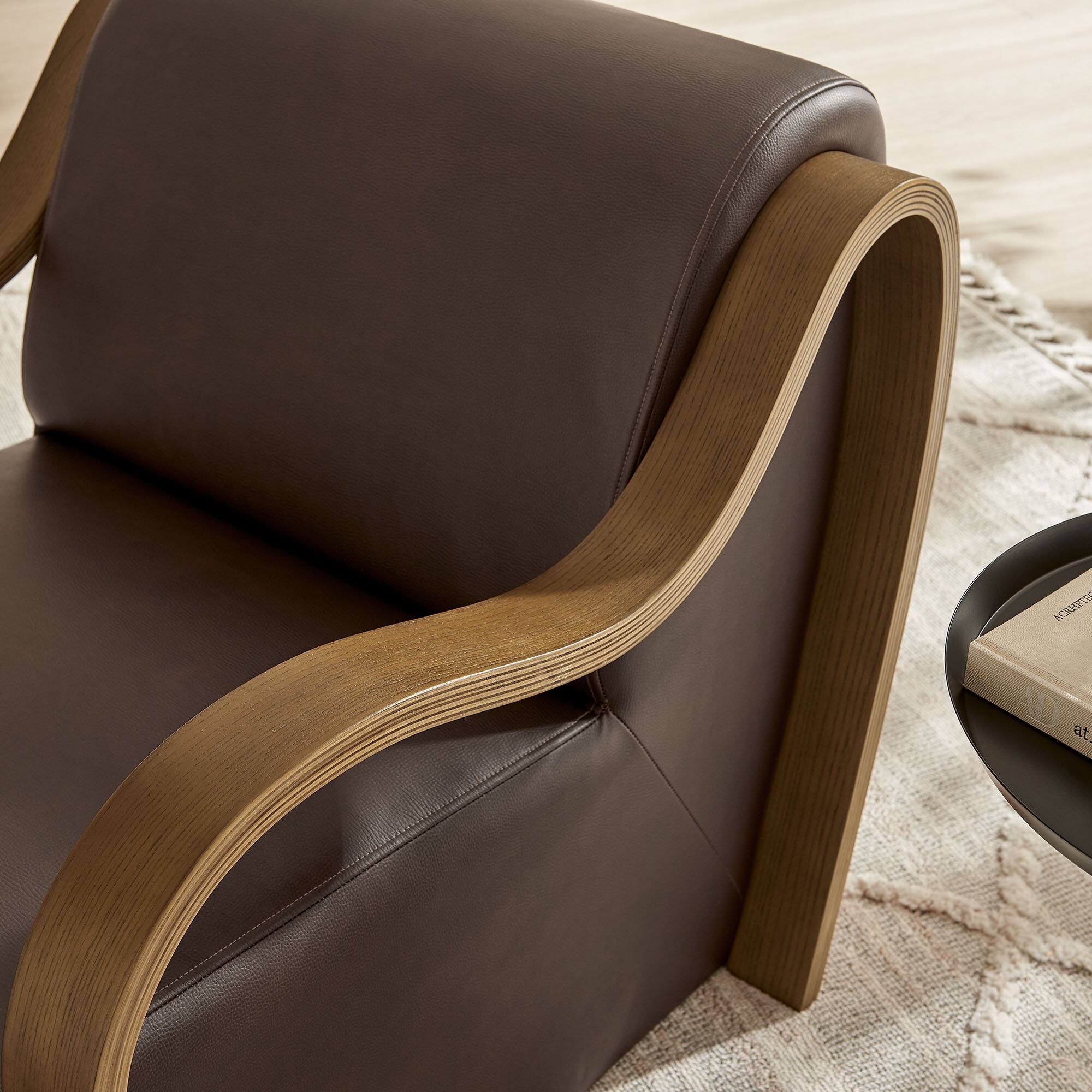 Alt View 1. Modway - Atrium Vegan Leather Accent Armchair by Modway - Espresso.