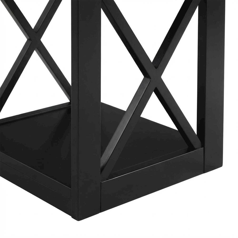Left. FurniFact - Corner Bookcase in Finish with 3 Shelves for Compact Storage - Black.