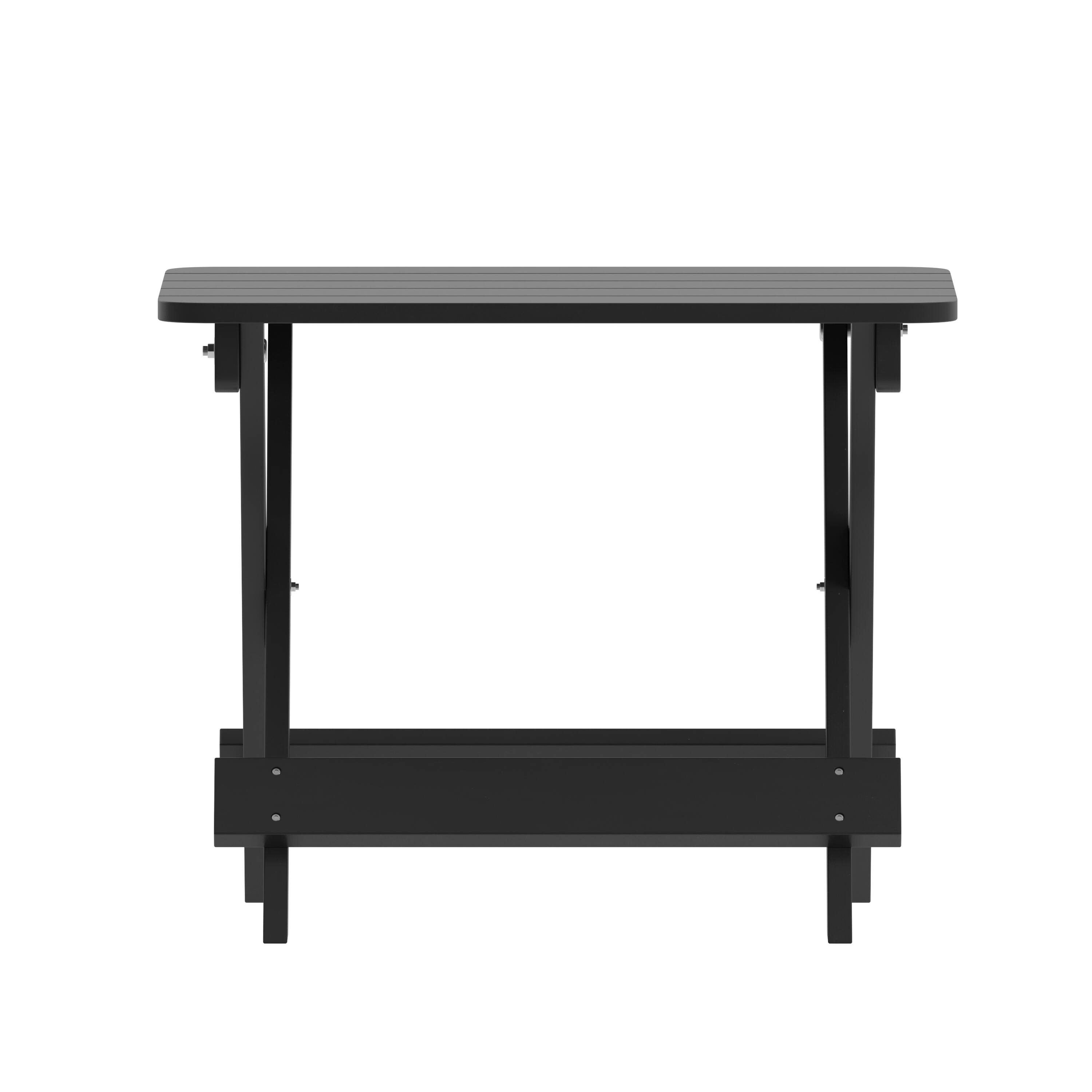 Alt View 9. Emma + Oliver - Haley Portable Folding HDPE Adirondack Side Table for Indoor/Outdoor Use - Black.