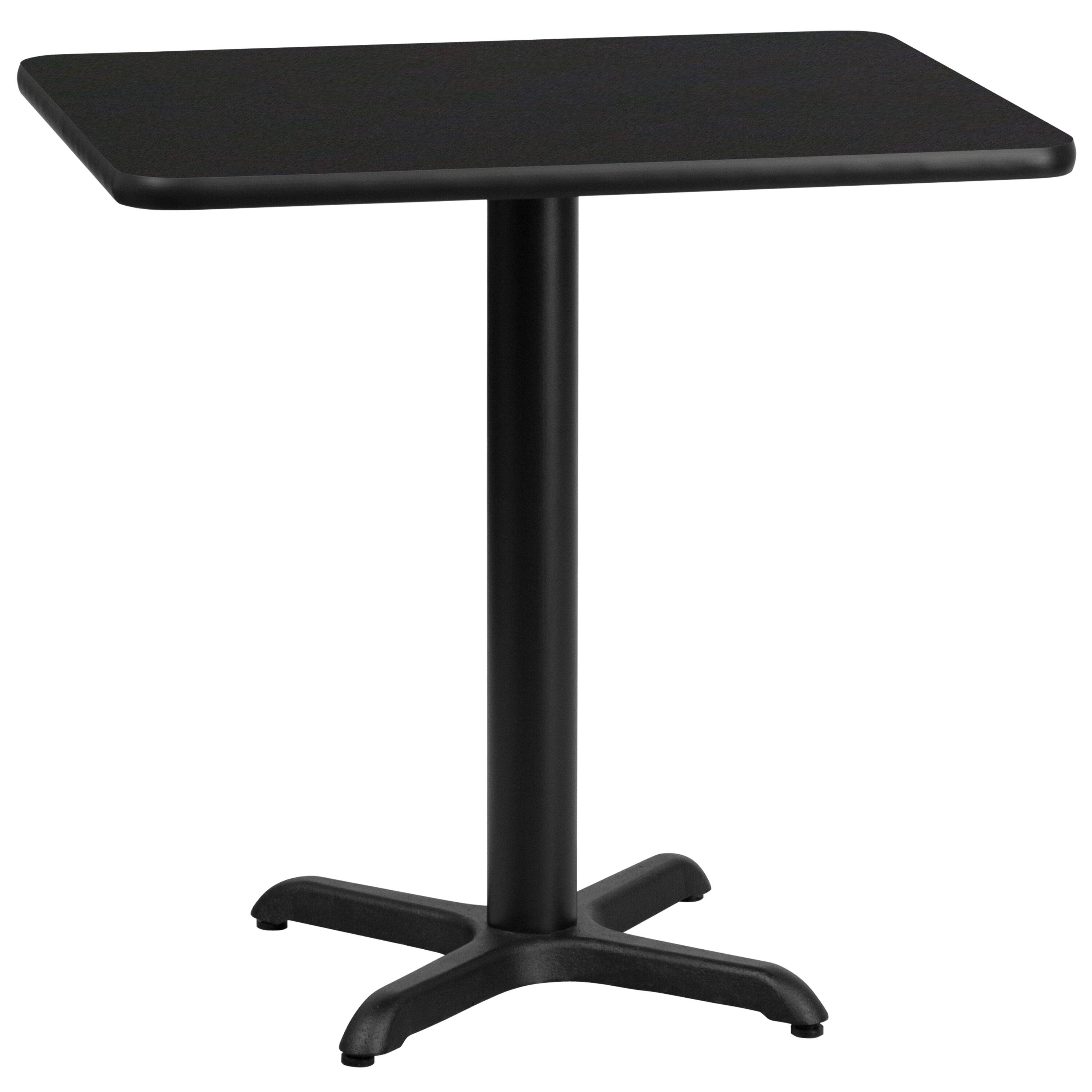 Alt View 3. Emma + Oliver - 24"x30" Rectangular Laminate Table with 22"x22" Table Height Base - Black.