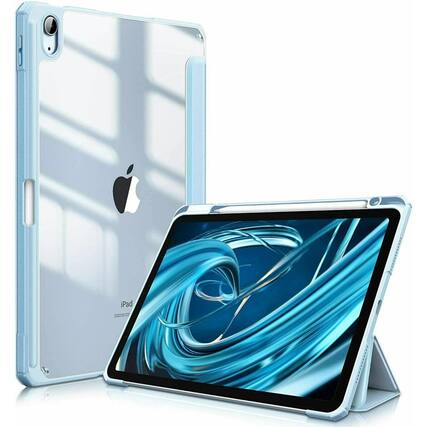 Front. Kitcheniva - Shockproof Hybrid Slim Case For iPad Air 11 Inch M2 2024 With Pencil Holder Sky Blue - Sky Blue.