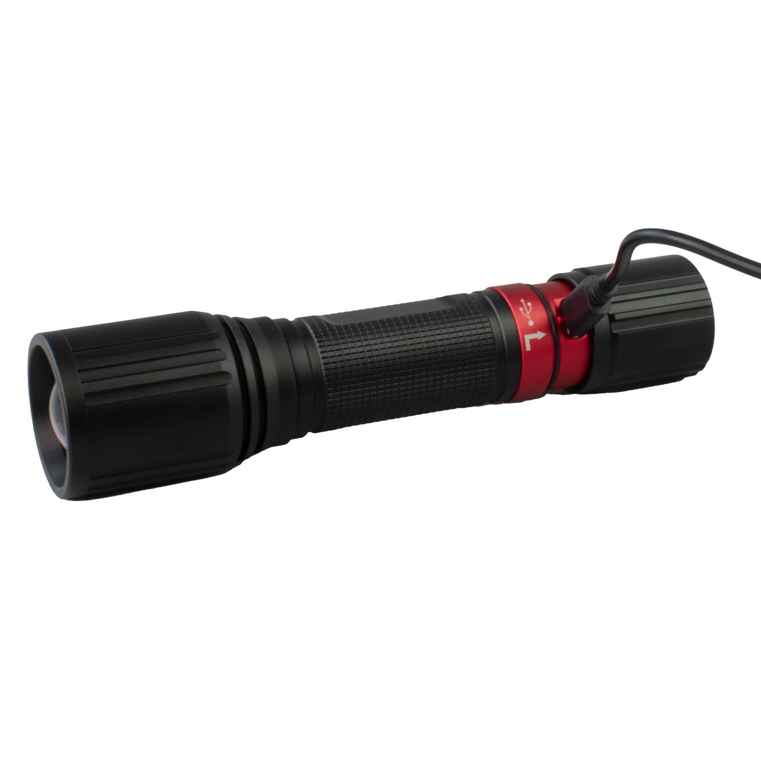 Back. Dorcy - Ultra HD Series Hybrid AA/Rechargeable LED 2000 Lumen Flashlight, 3 Modes, 1312 ft Beam, 9 Hr Run Time.