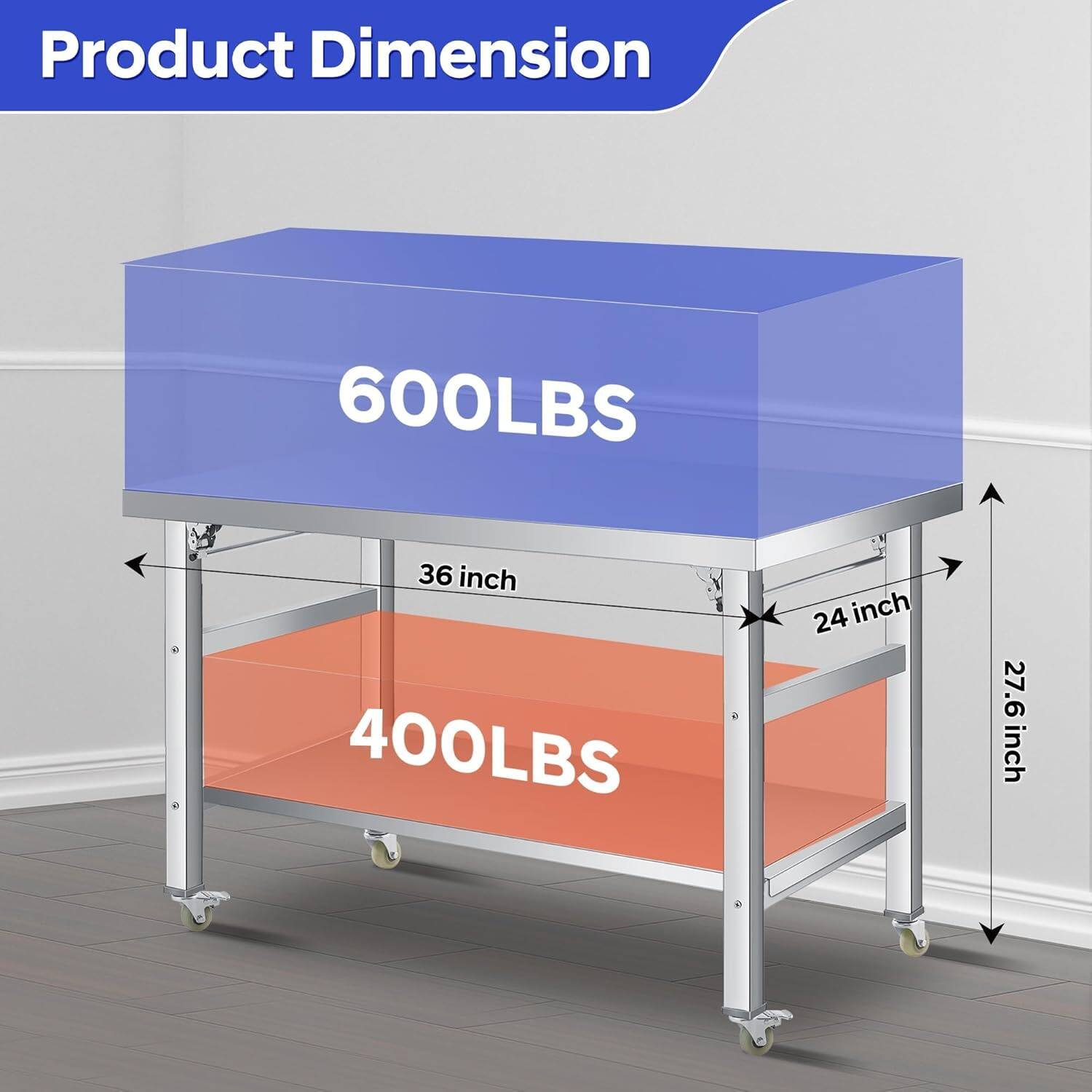 Product Dimension

600LBS  
36 inch

400LBS  
24 inch  
27.6 inch
