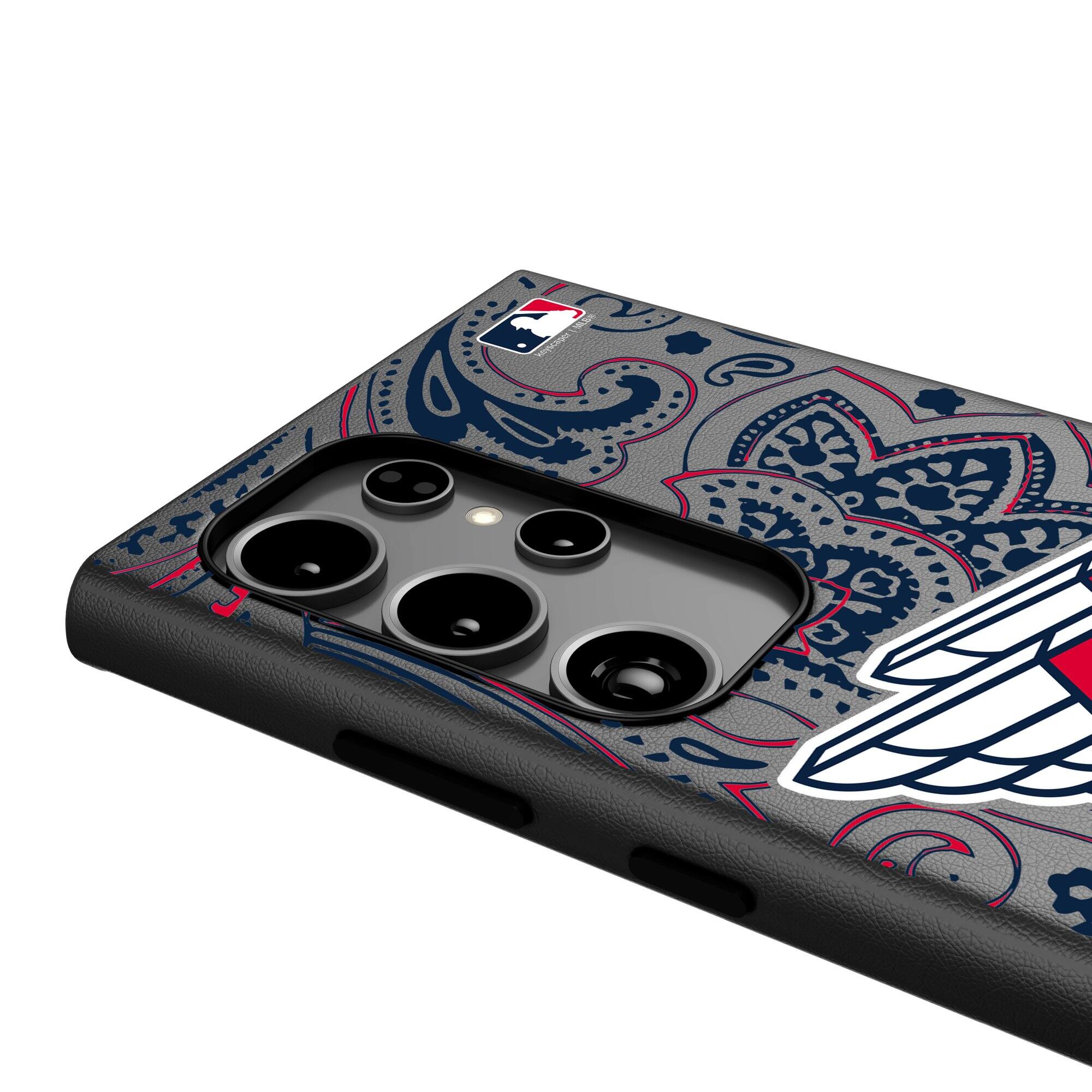 Alt View 3. Keyscaper - Cleveland Guardians Paisley Galaxy Magnetic Bump Case - S25 - Black.
