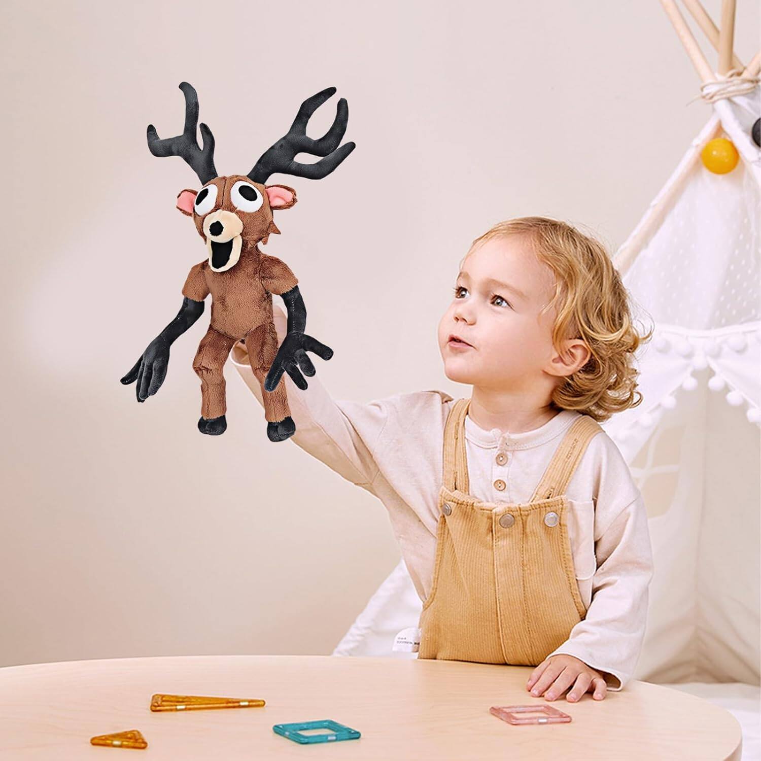 Angle. MITAOSLIM - 99 Nights in The Forest Plush Toy, 15in Deer Monster Plushie Toys, Collectible Stuffed Animals Doll for Game Fans.