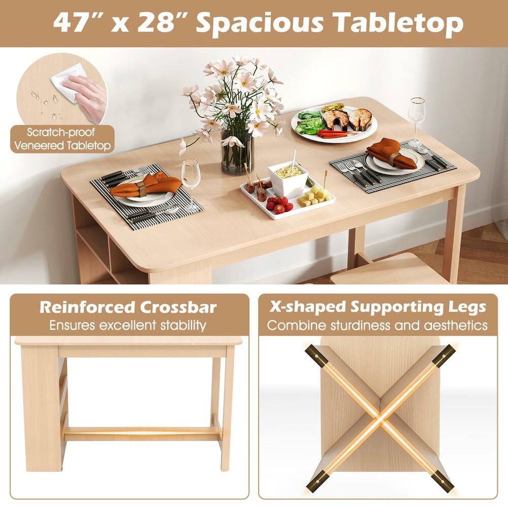 47" x 28" Spacious Tabletop

- Scratch-proof Veneered Tabletop
- Reinforced Crossbar Ensures excellent stability
- X-shaped Supporting Legs Combine sturdiness and aesthetics