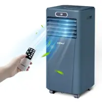 Costway 6000 BTU (10000 BTU ASHRAE) Portable Air Conditioner w/ Remote Control 3-in-1 Air Cooler w/ Drying - Dark Blue - Front_Zoom