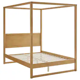 Modway - Alva Queen Wood Canopy Platform Bed - Brown