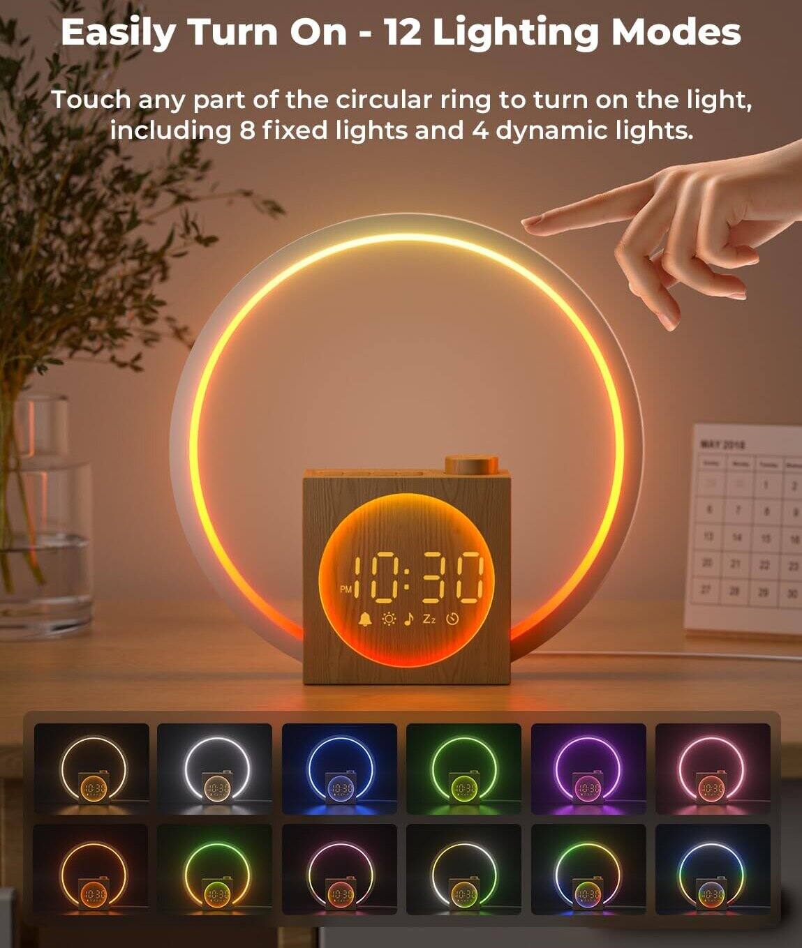 Easily Turn On - 12 Lighting Modes

Touch any part of the circular ring to turn on the light, including 8 fixed lights and 4 dynamic lights.