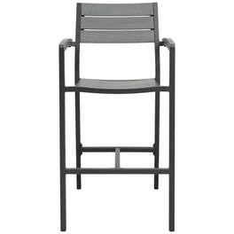 Outdoor Escape - Outdoor Bar Stool Set with Bicast Leather Finish, Armrest & Backrest Comfort - Brown