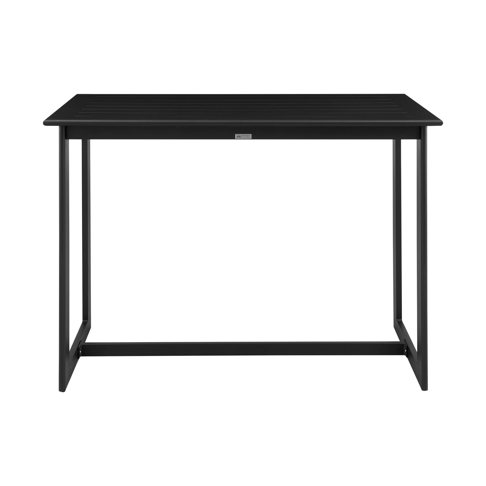 Armen Living - Cayman Outdoor Patio Bar Height Dining Table in Aluminum - Black