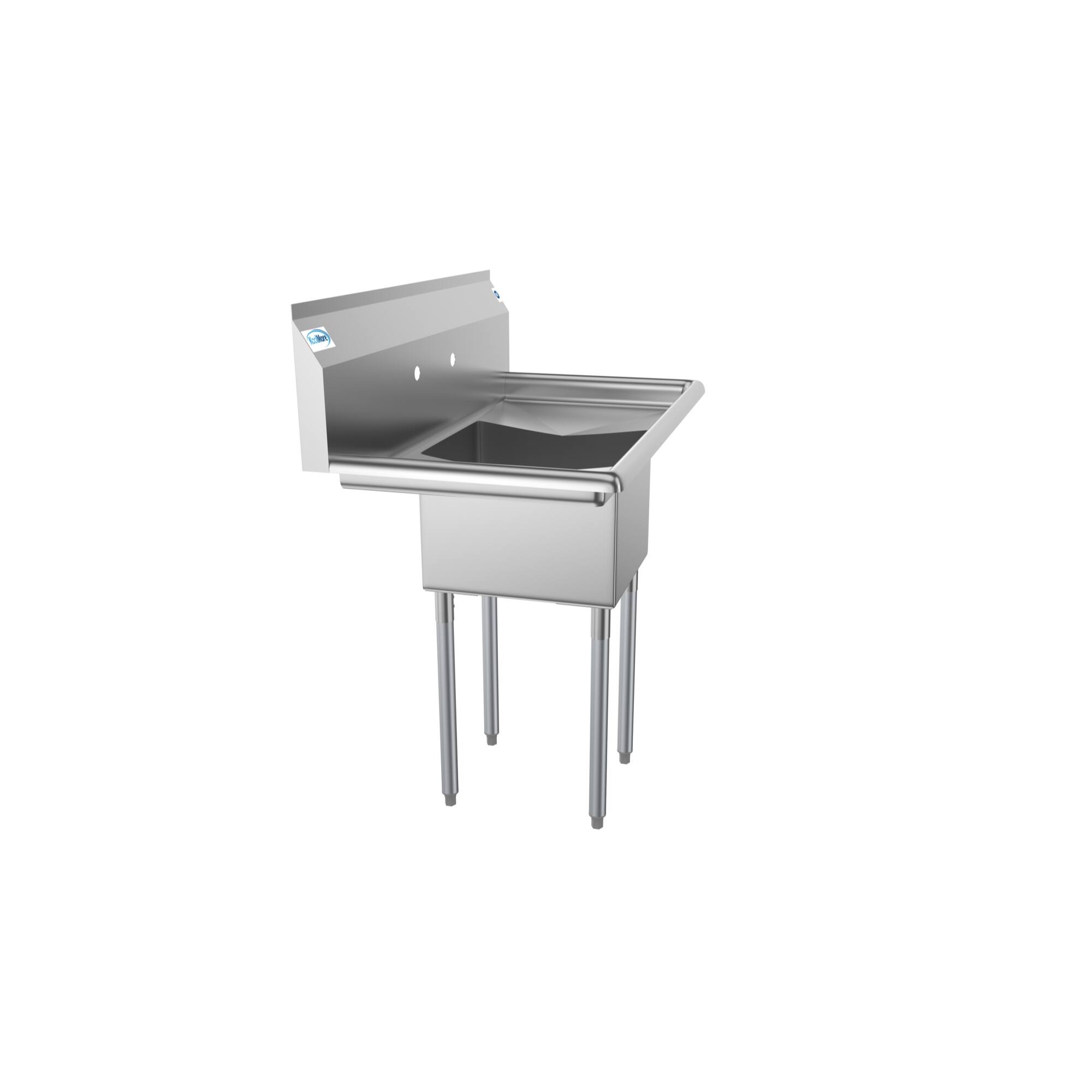 Alt View 2. Koolmore - 38 in. One Compartment Stainless Steel  Sink with Drainboards, Bowl Size 14"x 16"x 11" SA141611-12B3. - Stainless Steel.