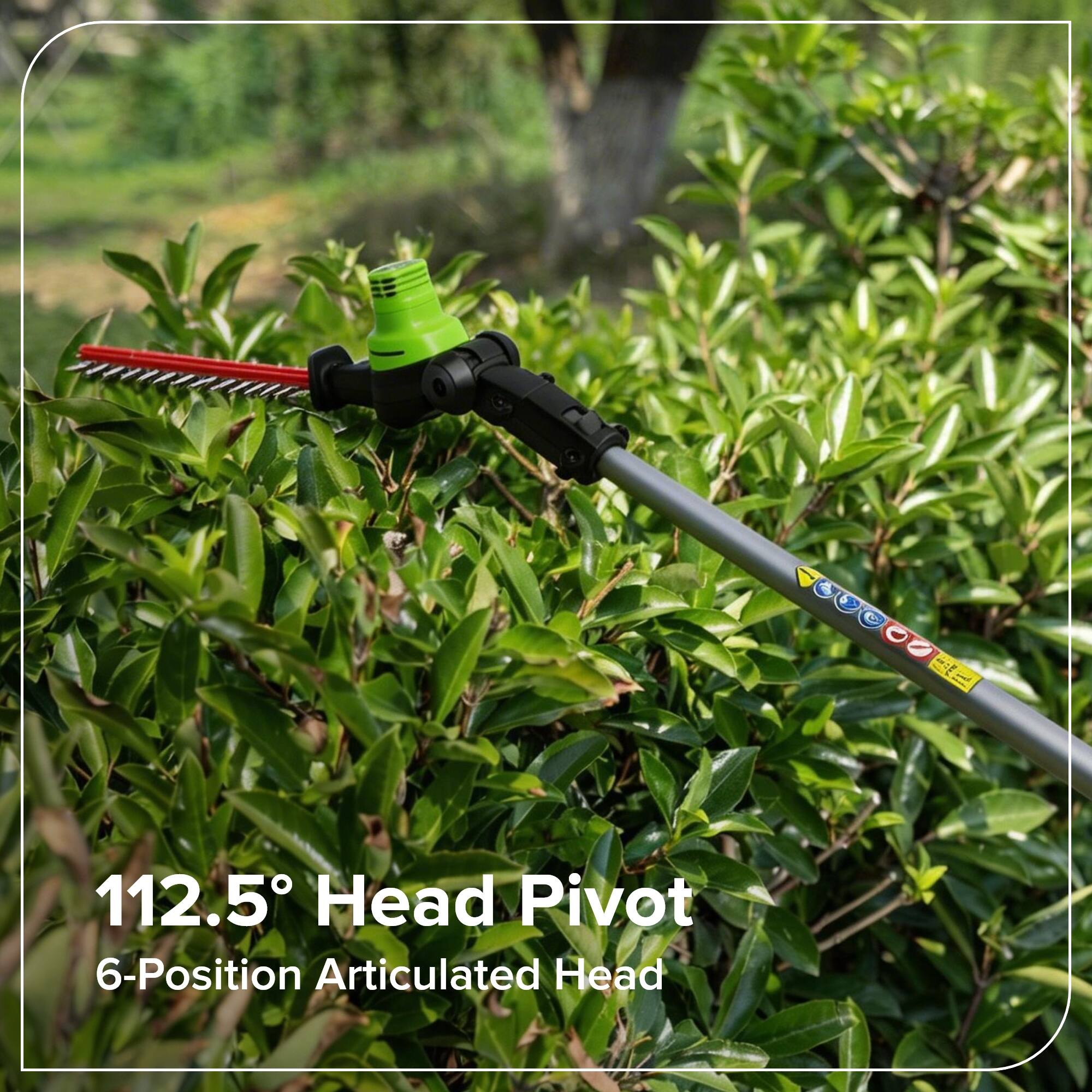 112.5° Head Pivot  
6-Position Articulated Head
