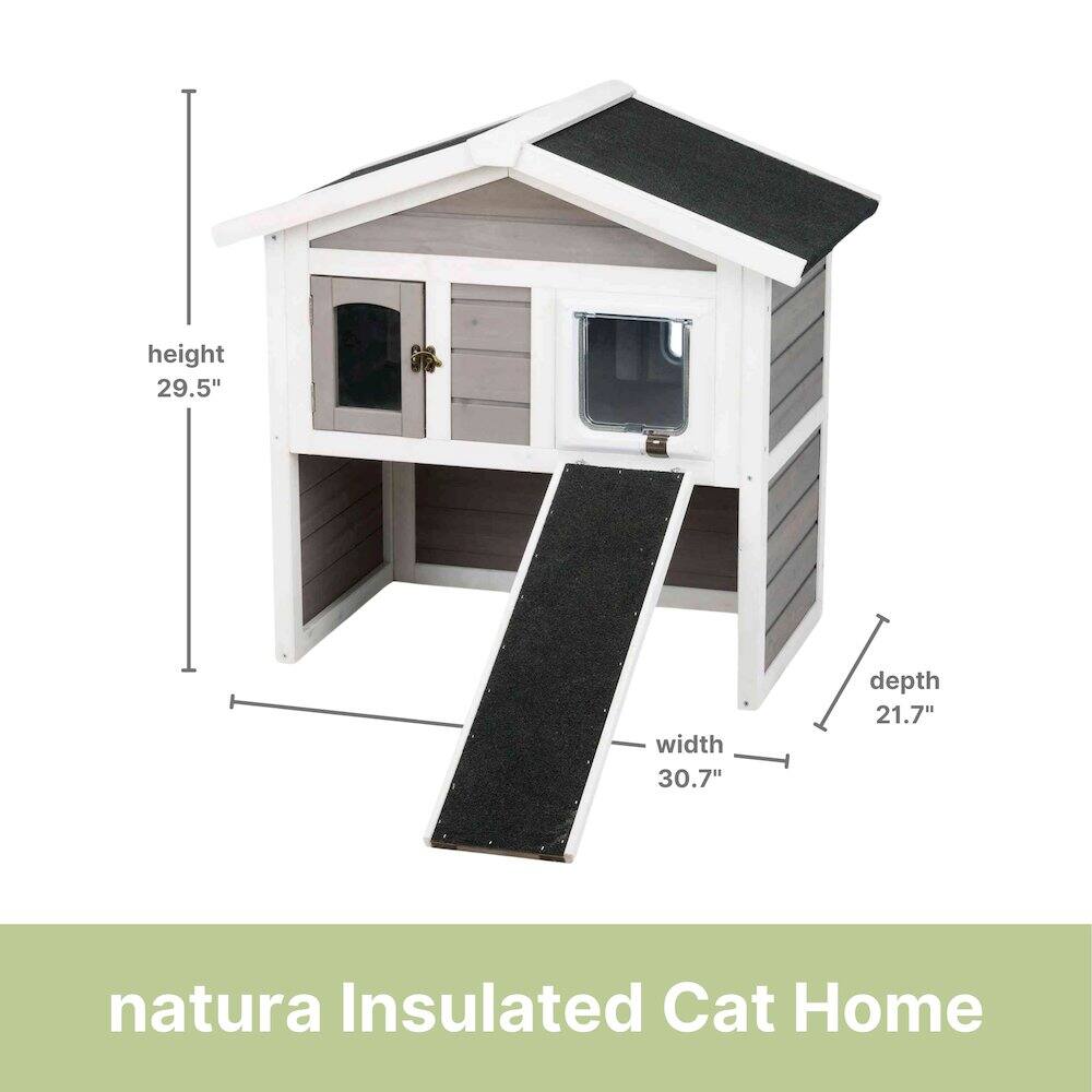 height 29.5" width 30.7" depth 21.7" natura Insulated Cat Home