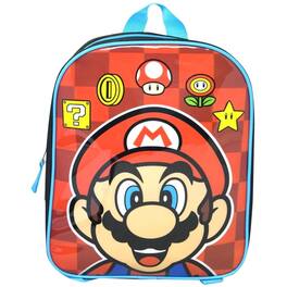 UPD - Mario 11" Mini Red Backpack for Kids School - Multicolored