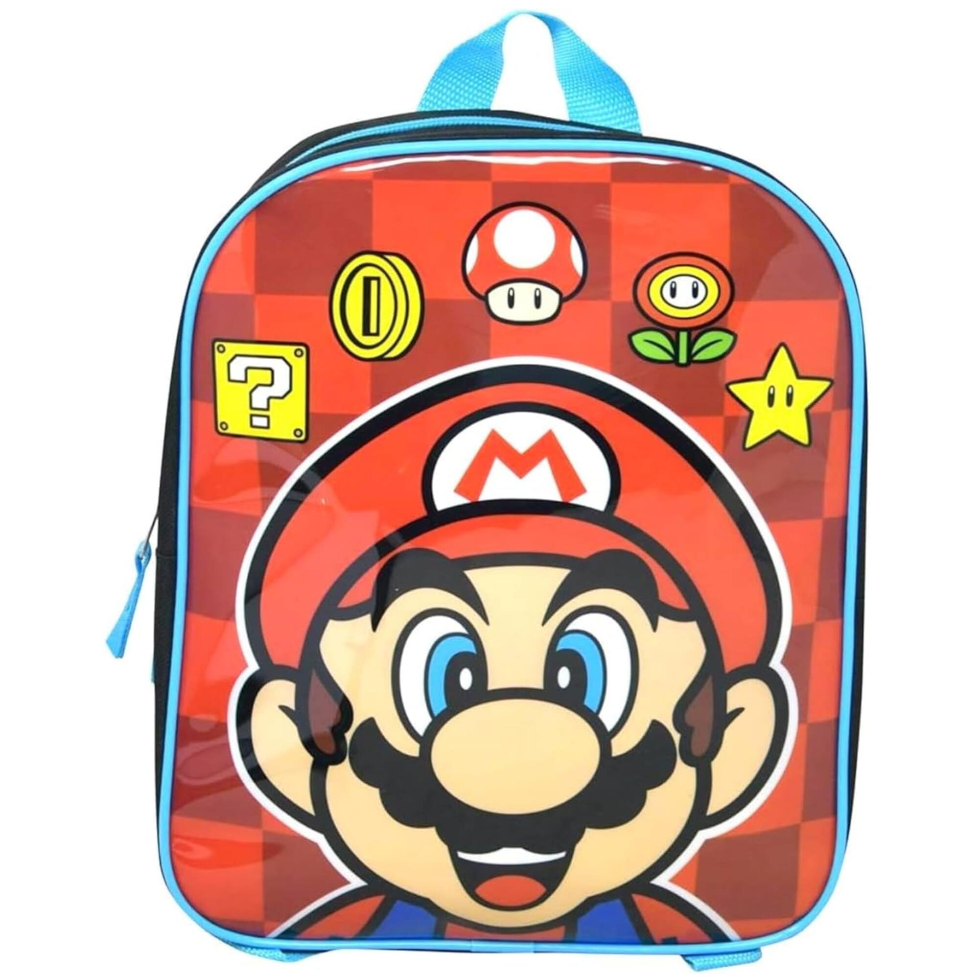 Front. UPD - Mario 11" Mini Red Backpack for Kids School - Multicolored.
