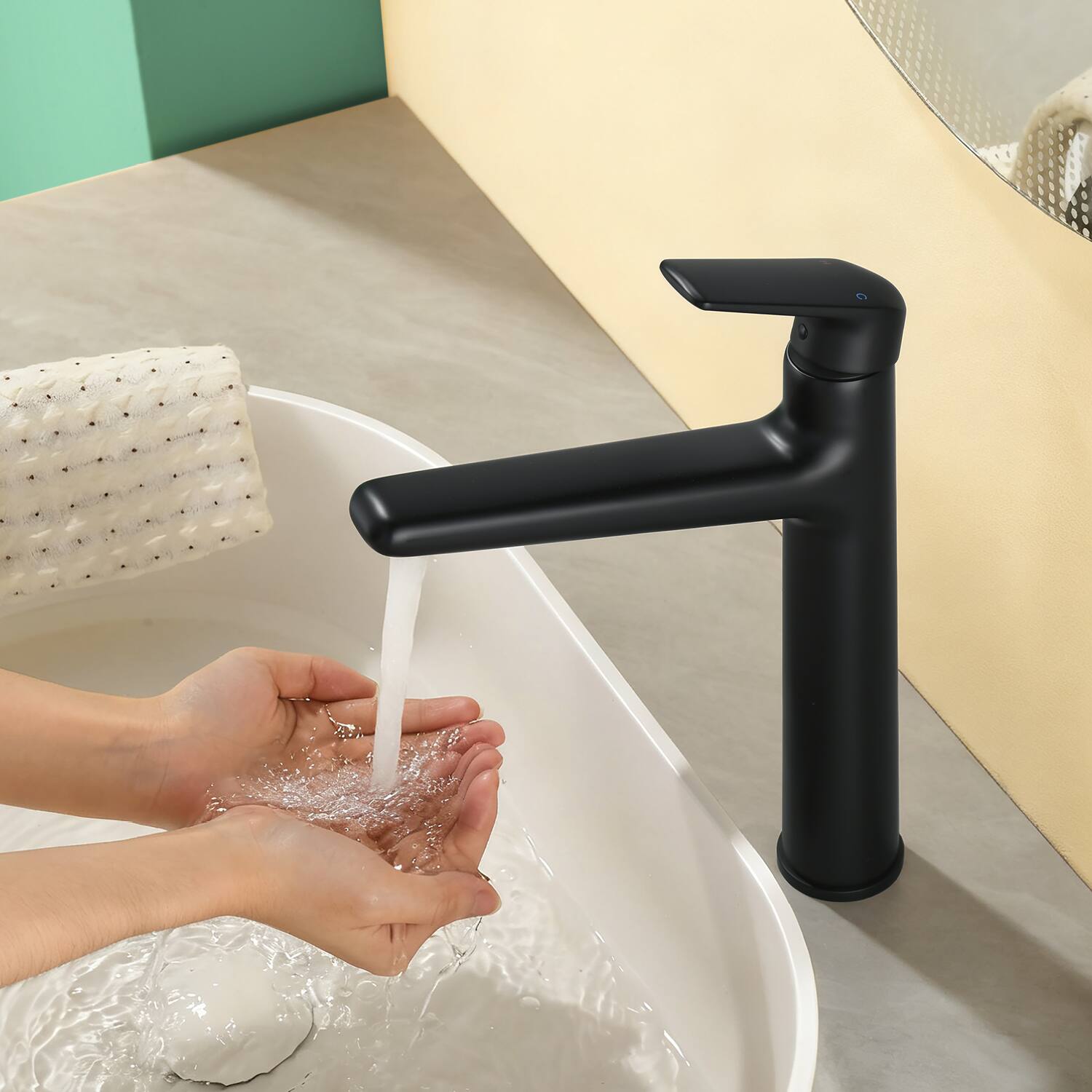 Alt View 5. Boyel Living - Matte Black Single Handle Bathroom Faucet Solid Brass 24-Inch Supply Line - Matte Black.