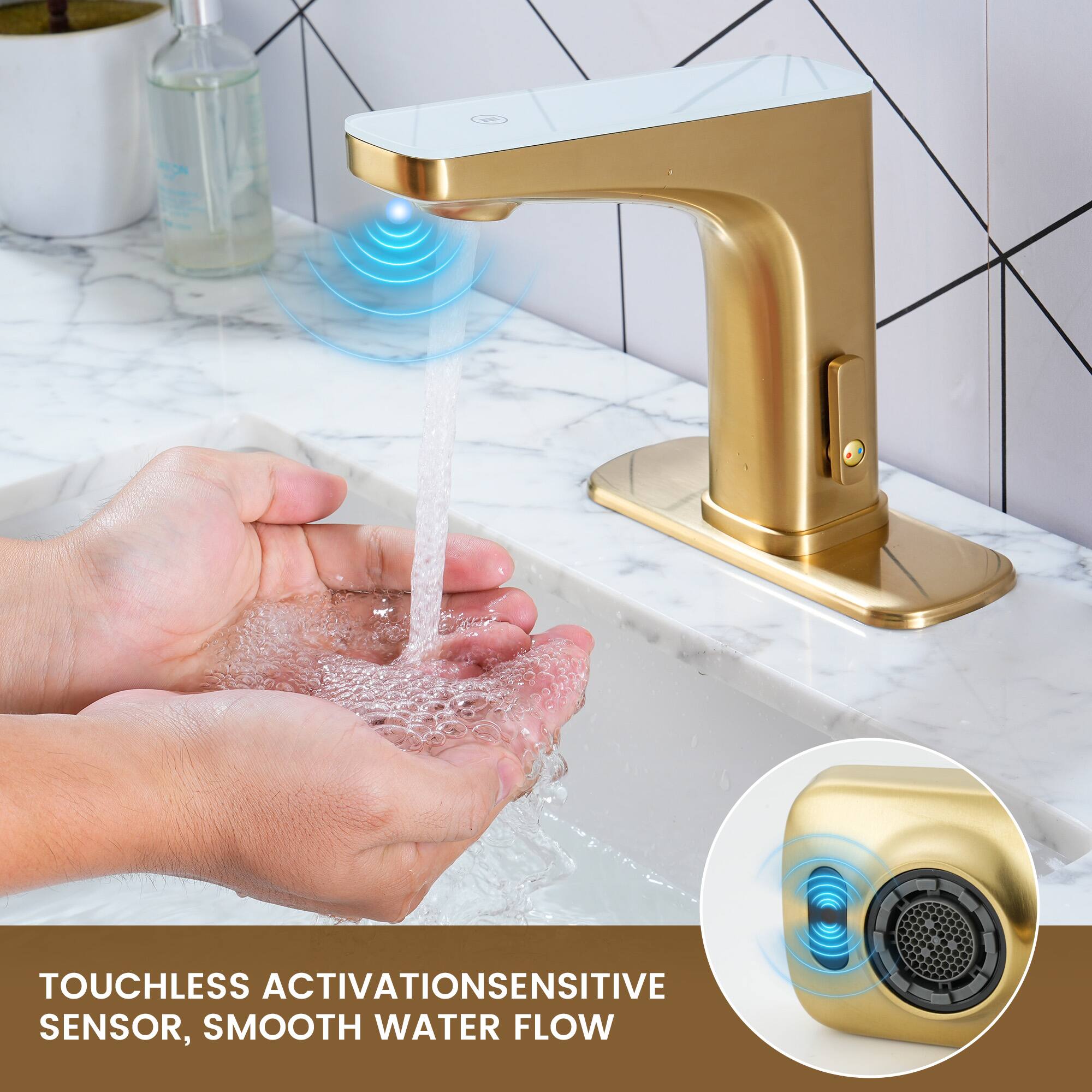 TOUCHLESS ACTIVATION SENSITIVE SENSOR, SMOOTH WATER FLOW