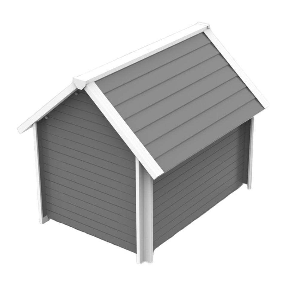 Angle. New Age Pet - ECOFLEX Bunk Style Outdoor Dog House - Large - Grey.