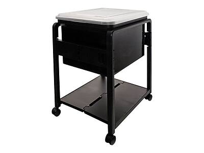 Advantus - Plastic/Poly Mobile File Cart with Swivel Wheels - Black