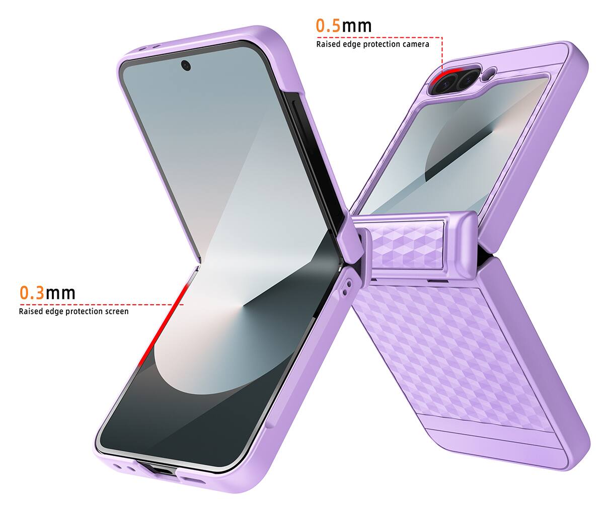 0.5 mm Raised edge protection camera  
0.3 mm Raised edge protection screen