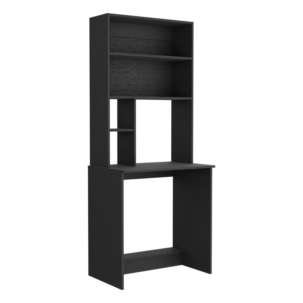 Alt View 2. Spaco - Spaco 29.6 Inch Wide Office Computer Hutch Desk with 5 Shelves Compact Design, for Home Office - Black.