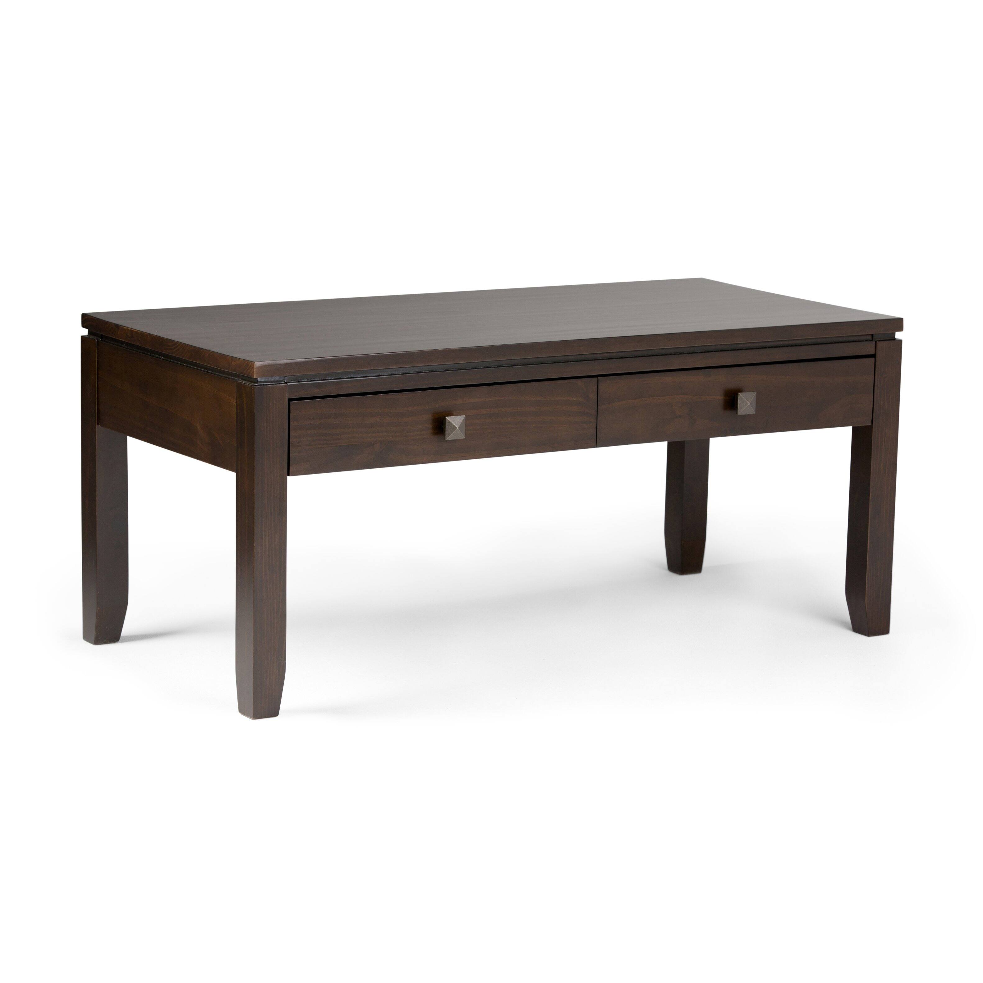 Front. Simpli Home - Cosmopolitan Coffee Table - Mahogany Brown.