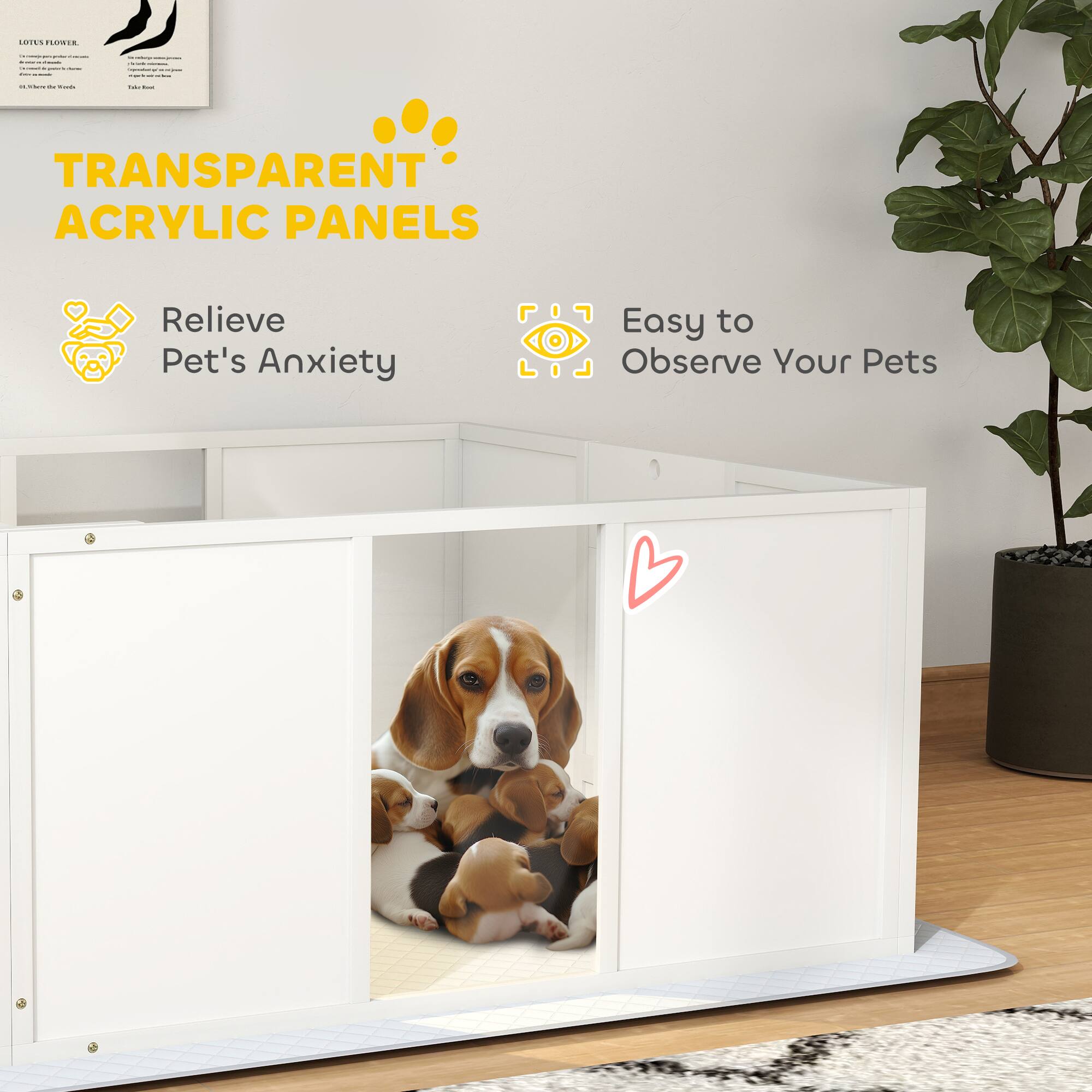 TRANSPARENT ACRYLIC PANELS

Relieve Pet's Anxiety

Easy to Observe Your Pets