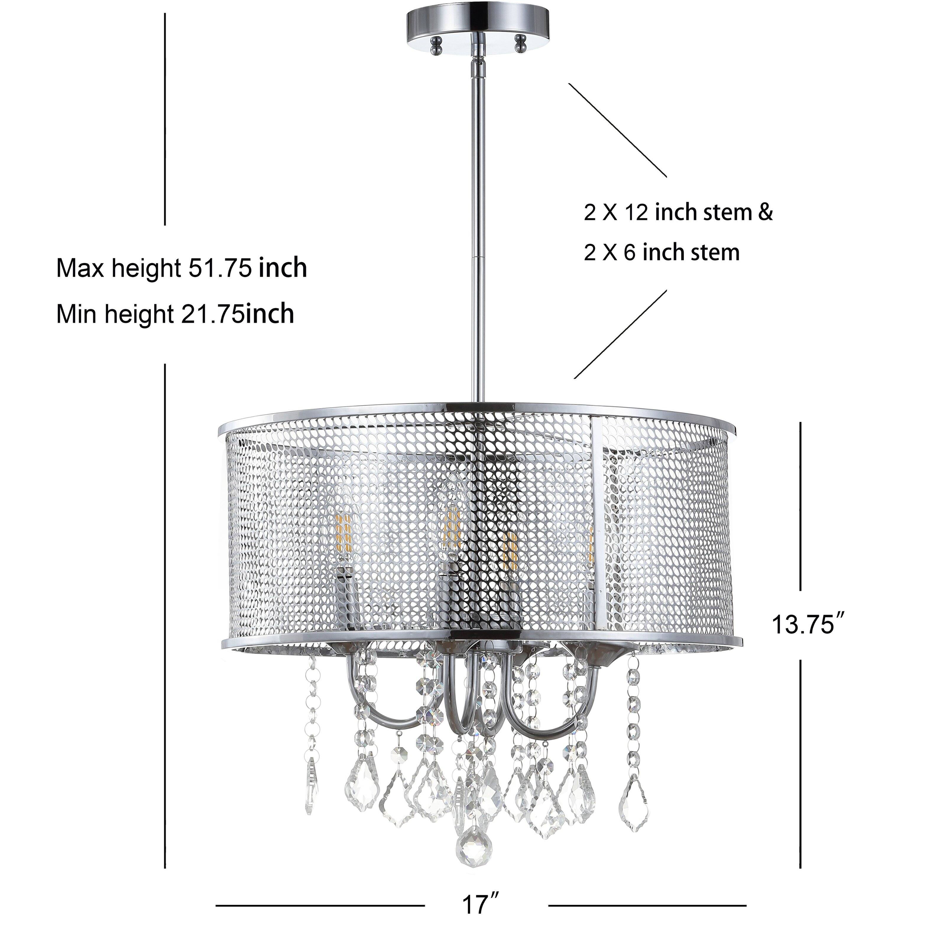 2 X 12 inch stem & 2 X 6 inch stem  
Max height 51.75 inch  
Min height 21.75 inch  
13.75"  
17"