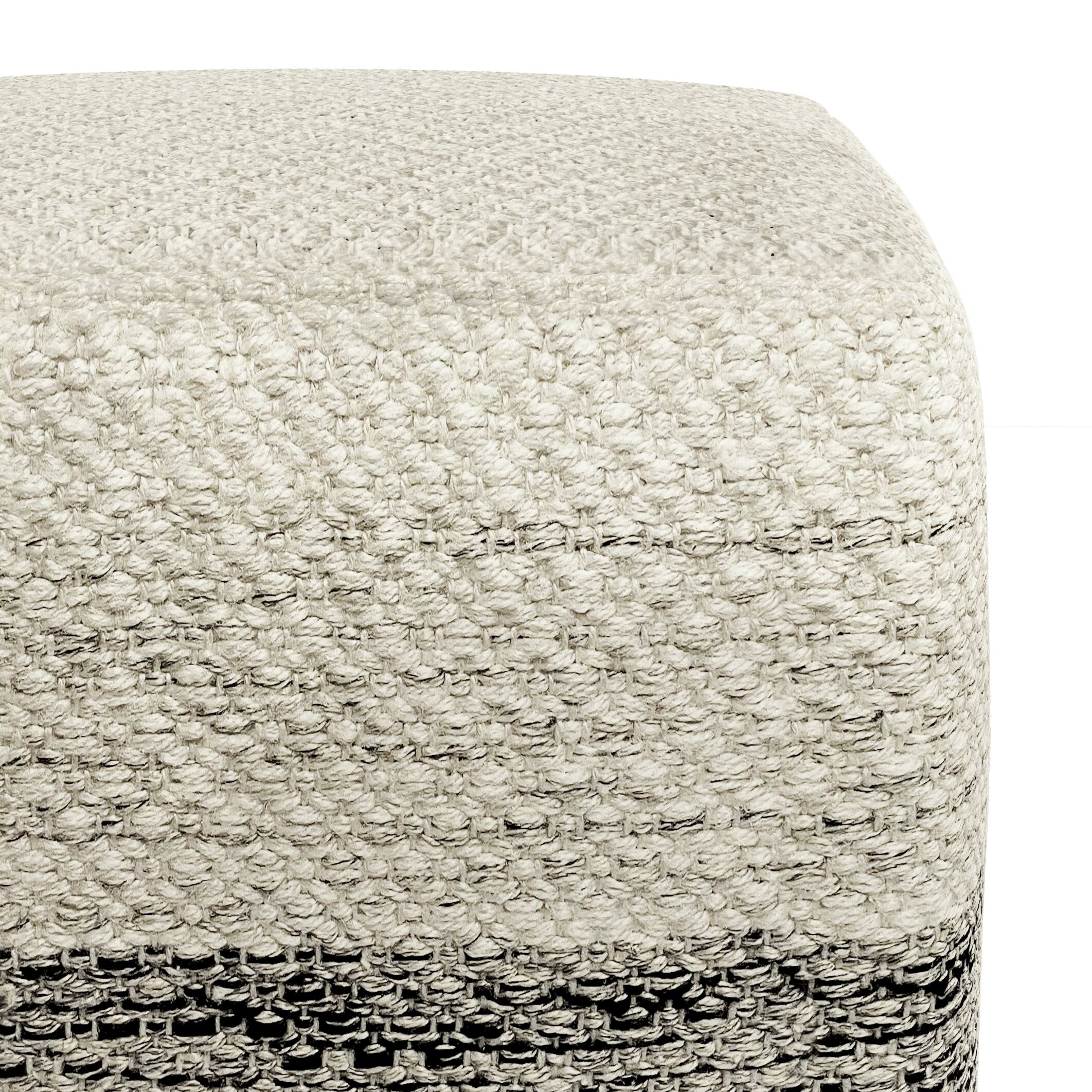 Alt View 13. Simpli Home - Macie Square Woven Pouf - Grey and White.