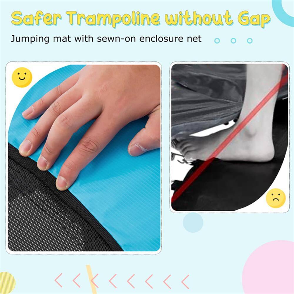 Safer Trampoline without Gap  
Jumping mat with sewn-on enclosure net