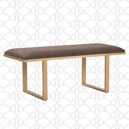 Front. Elle Decor - Elle Decor Remi Bench, Chocolate Brown - Chocolate Brown.