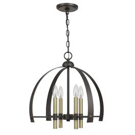 Manhattan Lane - Metal Chandelier with 4 Candelabra Holders - Gold and Black