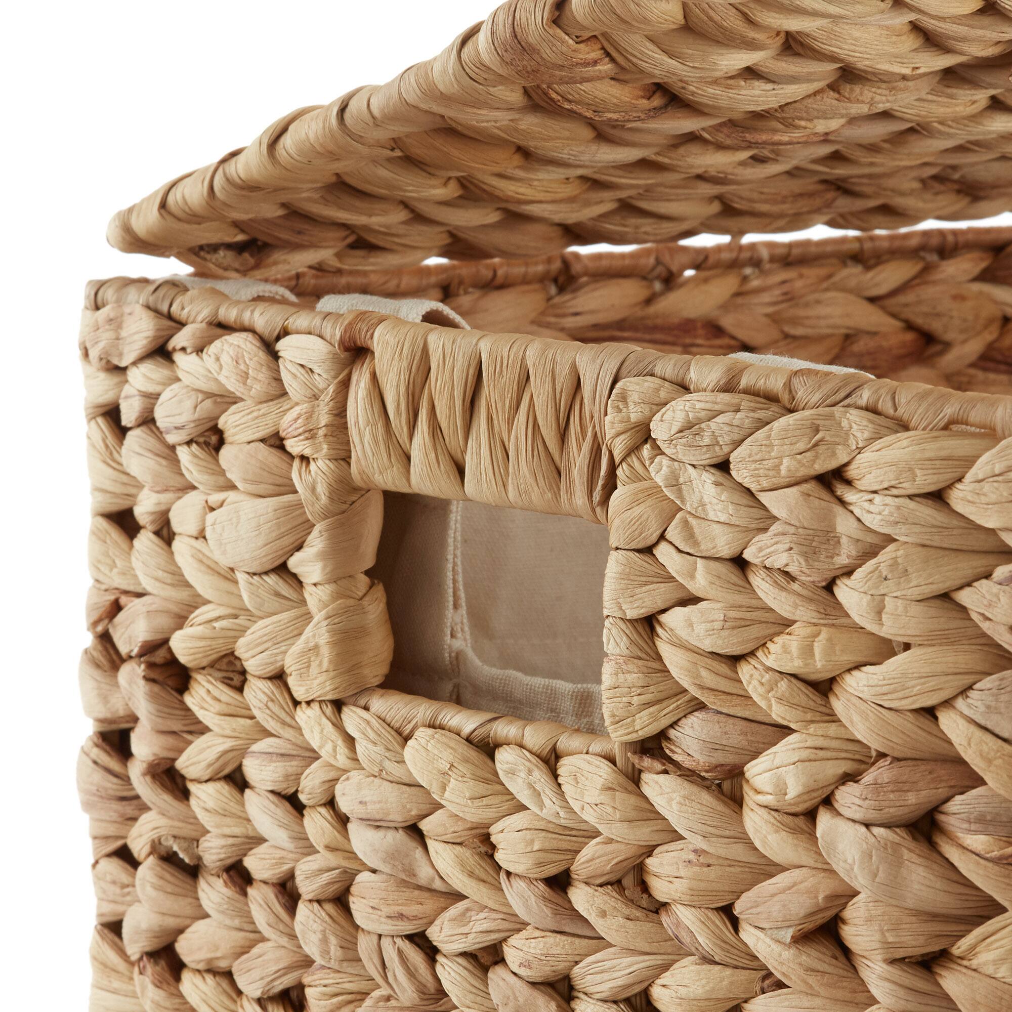 Alt View 4. Casafield - Large Laundry Hamper Basket w Lid and Liner - Water Hyacinth - Natural.