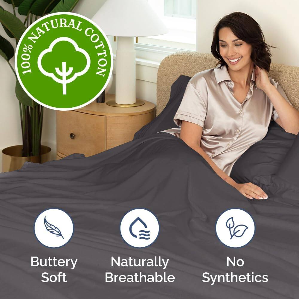 100% Natural Cotton

- Buttery Soft
- Naturally Breathable
- No Synthetics