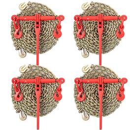 VEVOR - Chain Load Binder, 5/16\" Tie Down Kit with 5400LBS Working Load Capacity and Two Grab Hooks - Red, Copper