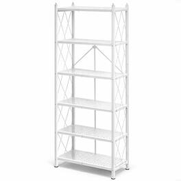 Origami - RB-03 6 Shelf Open Styled Home Organizational Deco Rack Bookshelf - White