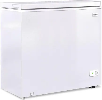 Front. Circus Cirle - 12.0 cubic feet horizontal deep freezer, with 7-level adjustable thermostat, removable storage basket, white - WHITE.