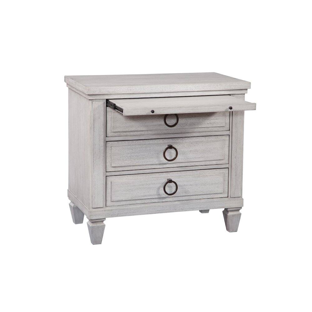 Alt View 1. American Woodcrafters - Salter Path 3-Drawer Nightstand - White with Grain - White.