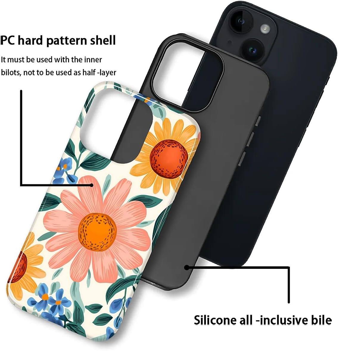 PC hard pattern shell  
It must be used with the inner bilots, not to be used as half-layer  

Silicone all-inclusive bile