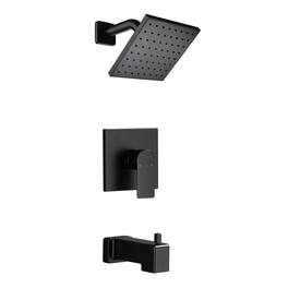 Boyel Living - Shower Set with 6 Inch Square Shower Head and Pressure Balance Valve - Matte Black