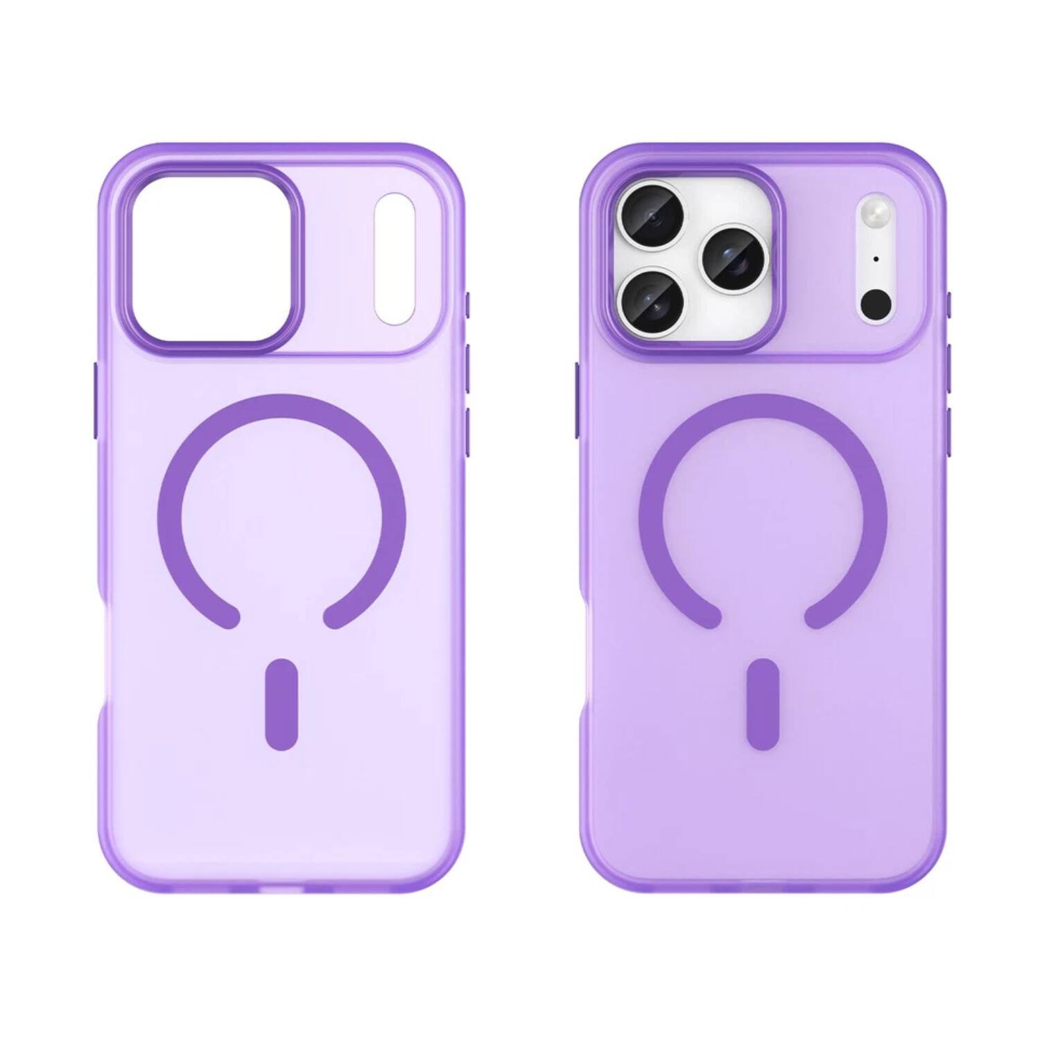 Angle. Stock Preferred - iPhone 17 Pro Max Case Soft TPU MagSafe Matte Cover Purple - Purple.