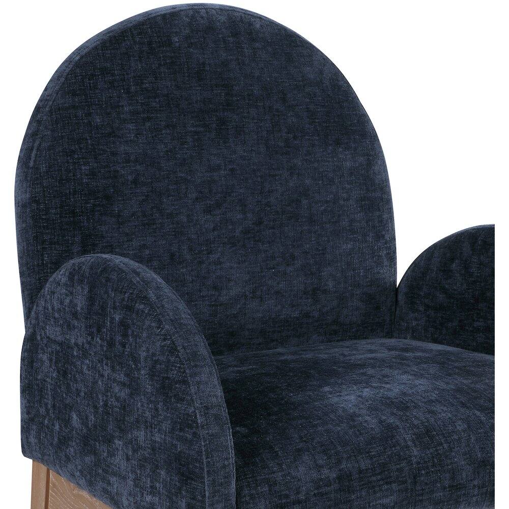 Alt View 4. Meridian Furniture - Waldorf Navy Chenille Fabric Dining Chair - Blue.