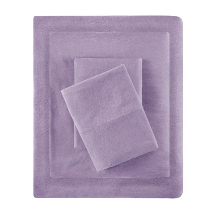 Front. Gracie Mills - Gracie Mills Atlas All-Season Cotton Blend Jersey Knit Sheet Set - Purple.