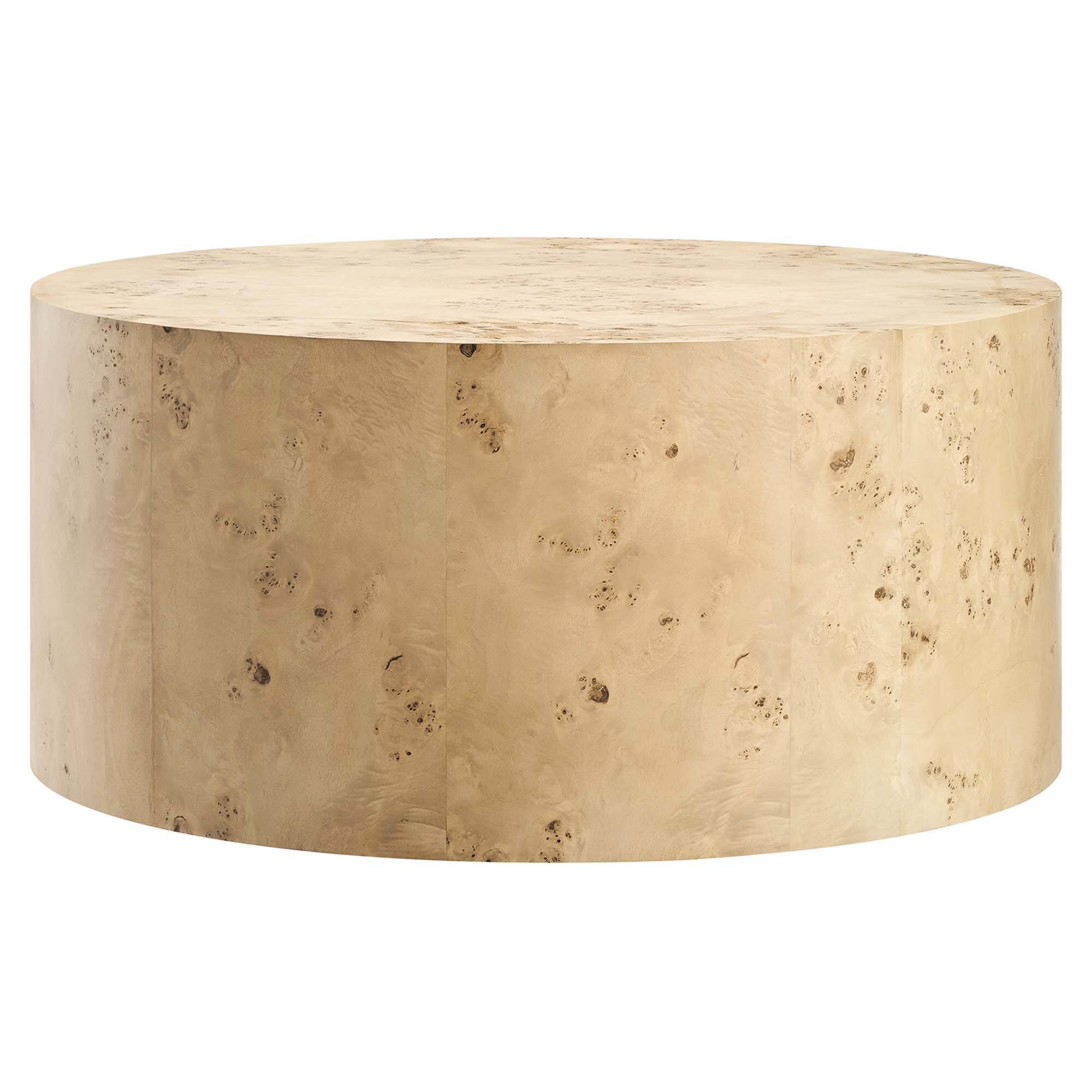 Angle. Modway - Cosmos 35" Round Burl Wood Coffee Table by Modway - Natural Burl.