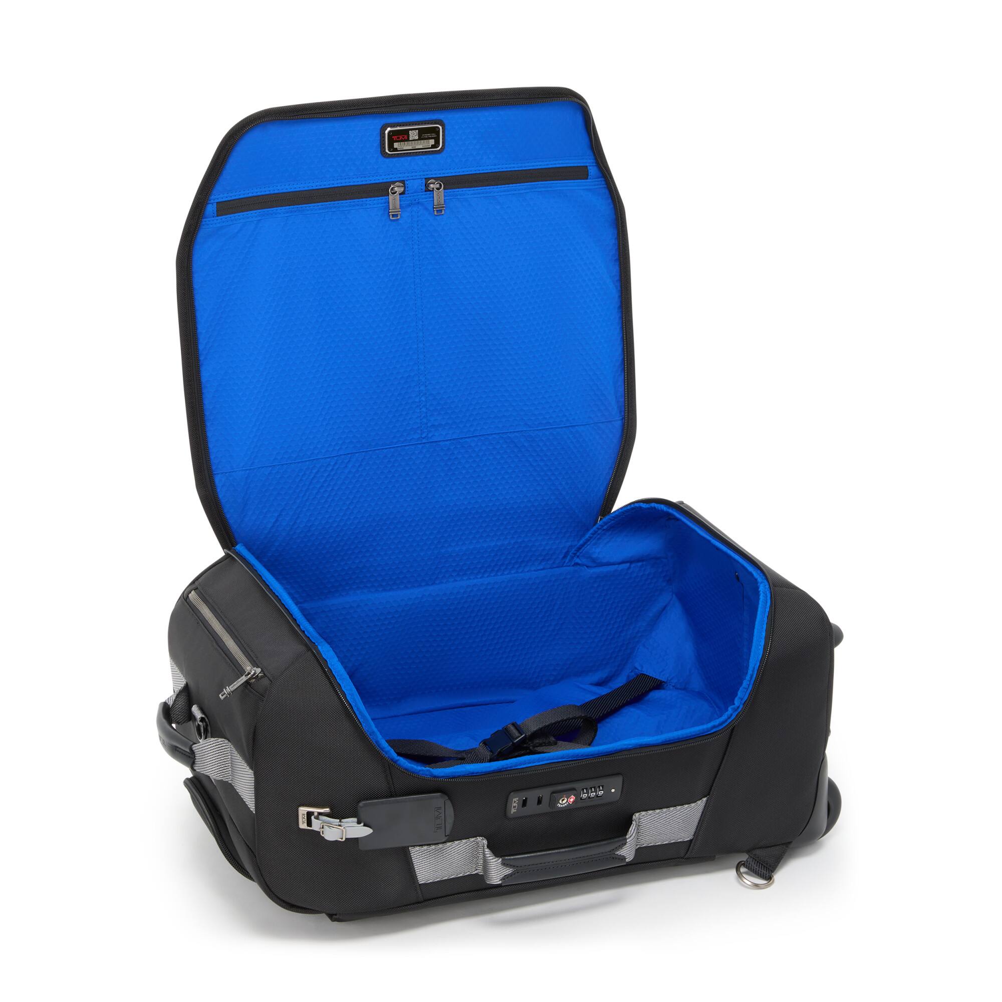 Angle. TUMI - Alpha Bravo Wheeled Carry On Duffel - Pearl Gray.