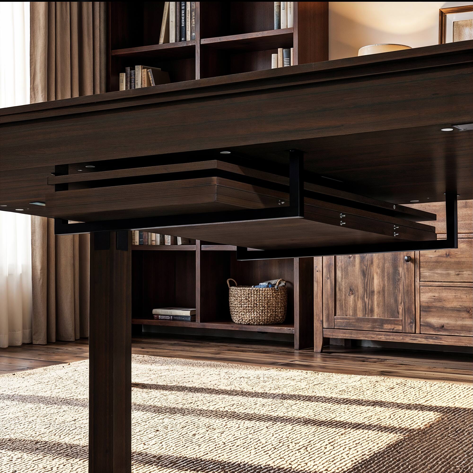 Alt View 4. Famapy - Multi-Purpose Board Game Table for Family Game Night, Dining, Work and Home Entertainment - Dark Walnut.